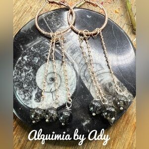 Rose gold tassels and tourmaline Earrings